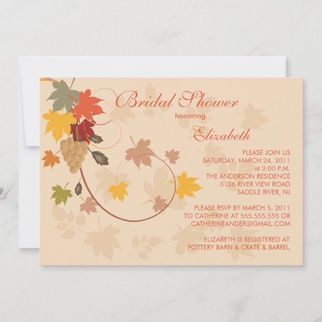 Invitation à la douche nuptiale automne (Devant)