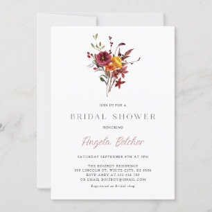 Invitation à la douche nuptiale automne