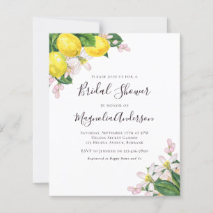Invitation à la douche nuptiale aux citrons Budget