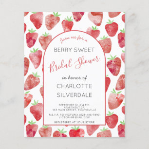 Invitation à la douche nuptiale aux fraises Budget