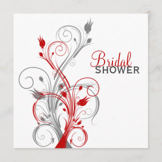 Invitation à la douche nuptiale blanche, rouge, gr