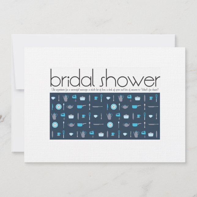 Invitation à la douche nuptiale| Bleu de paix (Devant)