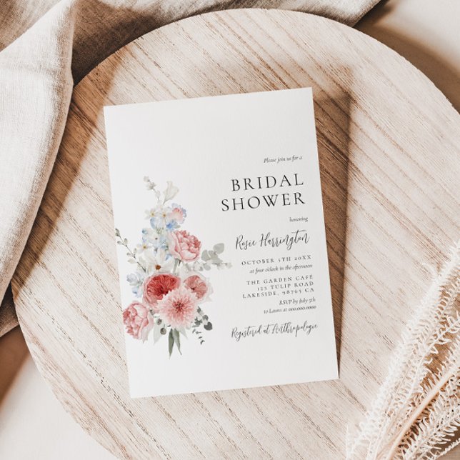 Invitation à la douche nuptiale bleu Dusty (Créateur téléchargé)