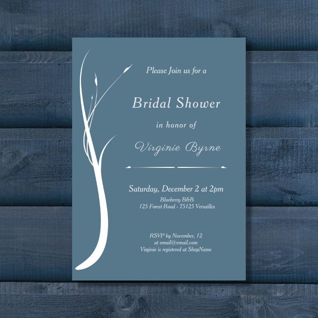Invitation à la douche nuptiale bleu Dusty (Dusty Blue Bridal Shower Invitation)