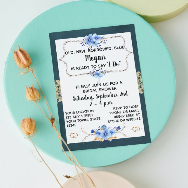 Invitation à la douche nuptiale bleue (Créateur téléchargé)