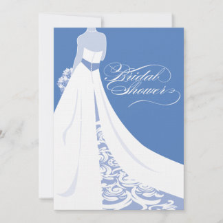 Invitation à la douche nuptiale bleue