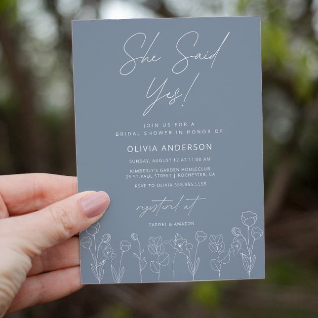 Invitation à la douche nuptiale bleue Dusty (Créateur téléchargé)