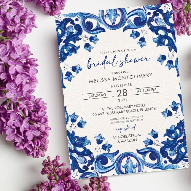 Invitation à la douche nuptiale bleue mexicaine (Créateur téléchargé)