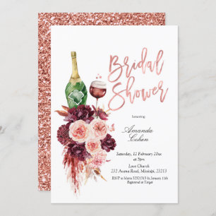 Invitation à la douche nuptiale Blush et Marsala