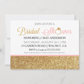 Invitation à la douche nuptiale Blush Gold Parties