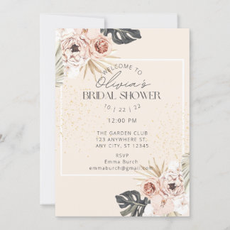 Invitation à la douche nuptiale Blush Rose & Orchi
