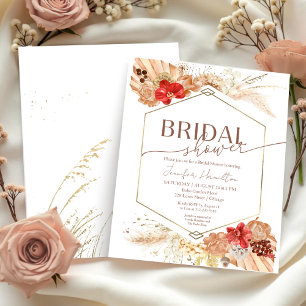 Invitation à la douche nuptiale Boho Terracotta Bu