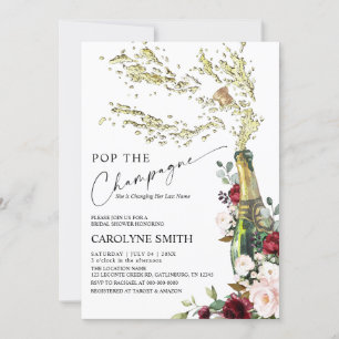 Invitation à la douche nuptiale bouteille de champ