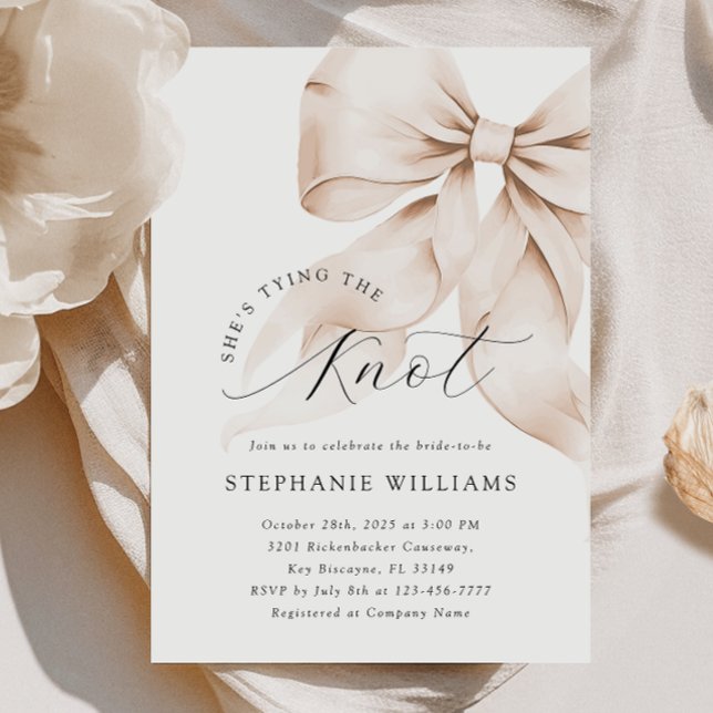 Invitation à la douche nuptiale Brown Bow (Créateur téléchargé)