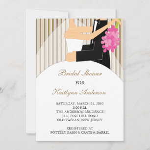 Invitation à la douche nuptiale Brown et blanche