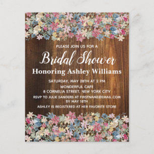 Invitation à la douche nuptiale budget Boho fleur