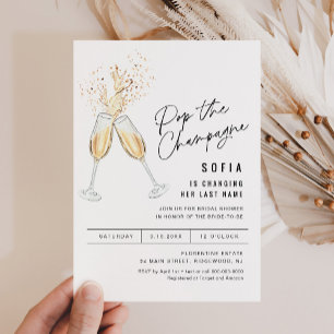 Invitation à la douche nuptiale Champagne CRISTAL