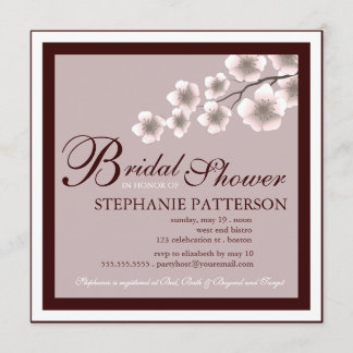 Invitation à la douche nuptiale Cherry Blossom Plu