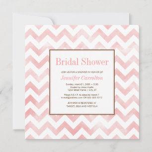 Invitation à la douche nuptiale Chevron Watercolor