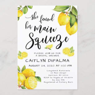Invitation à la douche nuptiale citron