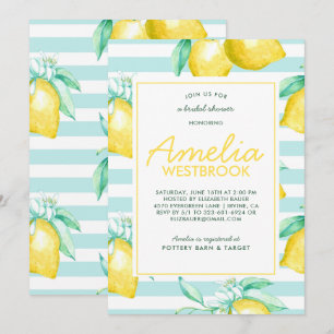 Invitation à la douche nuptiale citron