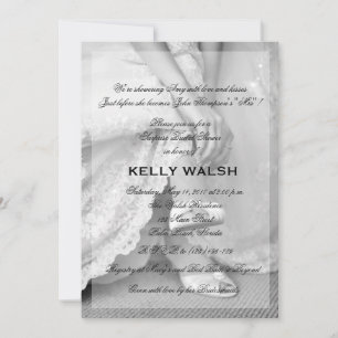 Invitation à la douche nuptiale classique noir et 