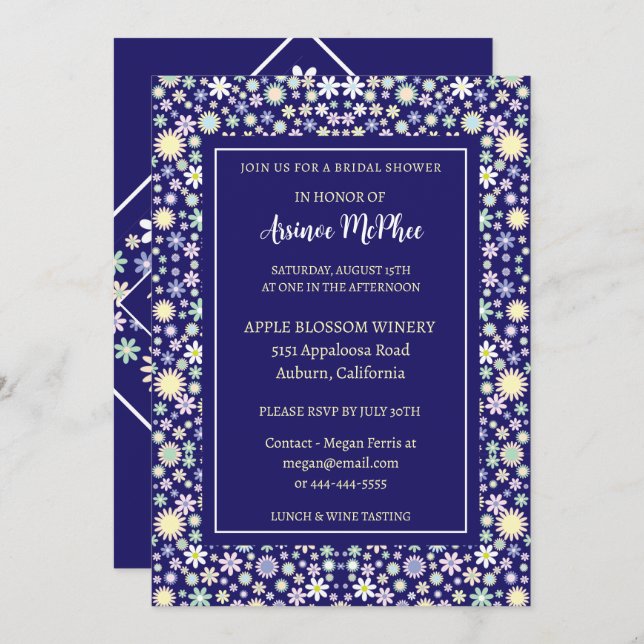 Invitation à la douche nuptiale colorée (Devant / Derrière)