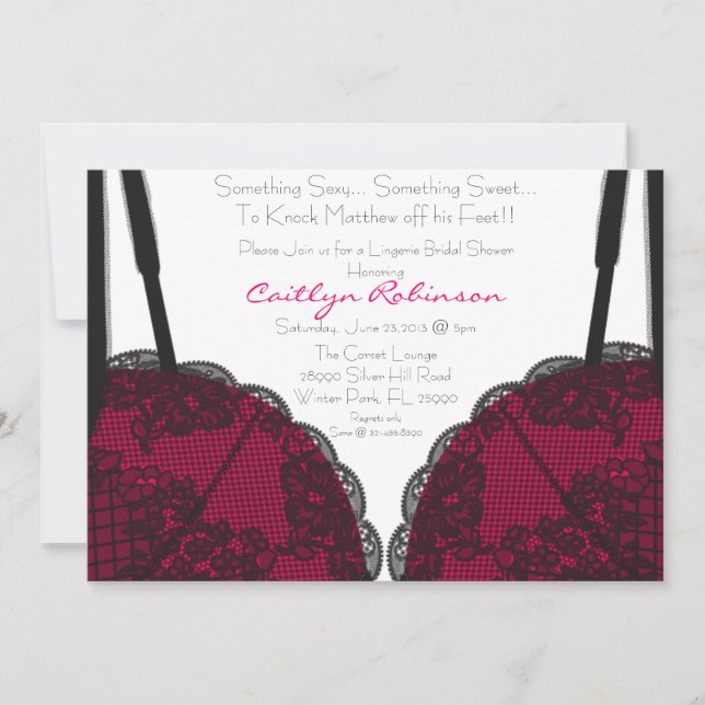 Invitation à la douche nuptiale Cute Bra Lingerie (Devant)