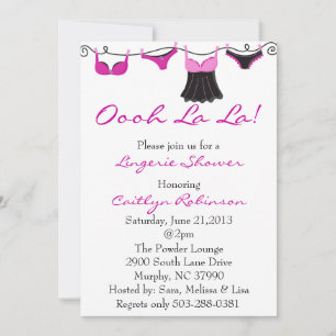 Invitation à la douche nuptiale Cute Bra/Lingerie