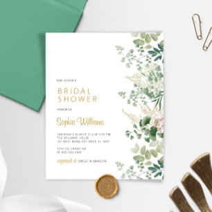 Invitation à la douche nuptiale dans une forêt ver