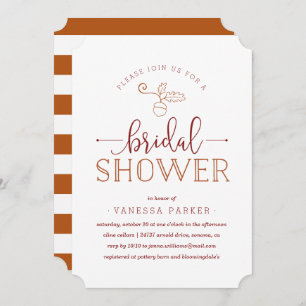 Invitation à la douche nuptiale d'automne Acorn