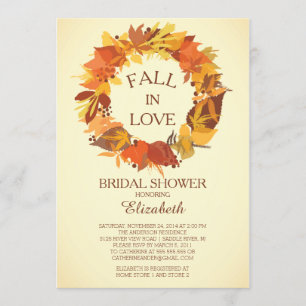 Invitation à la douche nuptiale d'automne moderne