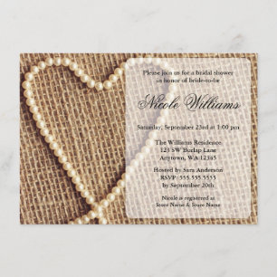 Invitation à la douche nuptiale de Burlap Pearl He