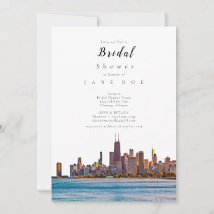 Invitation à la douche nuptiale de Chicago Skyline