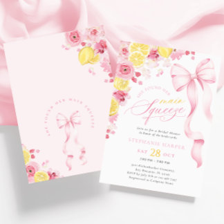 Invitation à la douche nuptiale de citron rose Coq