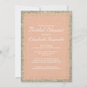 Invitation à la douche nuptiale de Coral Burlap