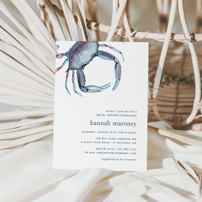Invitation à la douche nuptiale de crabe bleu (Créateur téléchargé)