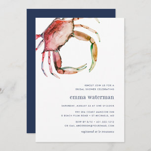 Invitation à la douche nuptiale de crabe rouge