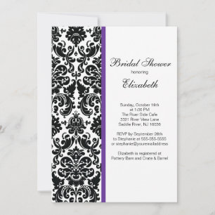 Invitation à la douche nuptiale de Damask Purple