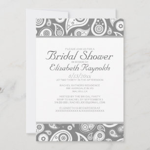 Invitation à la douche nuptiale de Grey Paisley