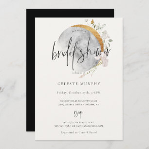 Invitation à la douche nuptiale de la Lune Fleur s