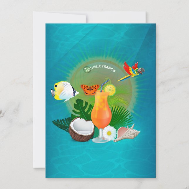 Invitation à la douche nuptiale de la plage d'été  (Devant)