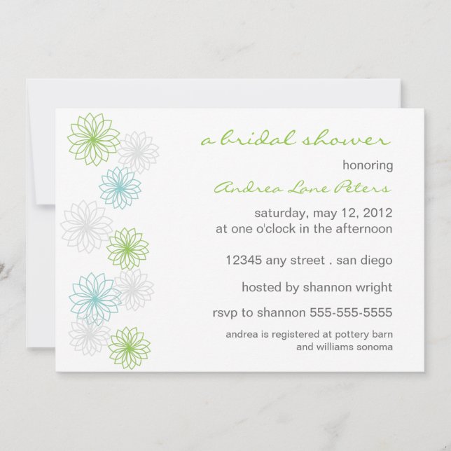 Invitation à la douche nuptiale de la réflexion fl (Devant)