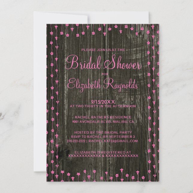 Invitation à la douche nuptiale de la Russie noire (Devant)