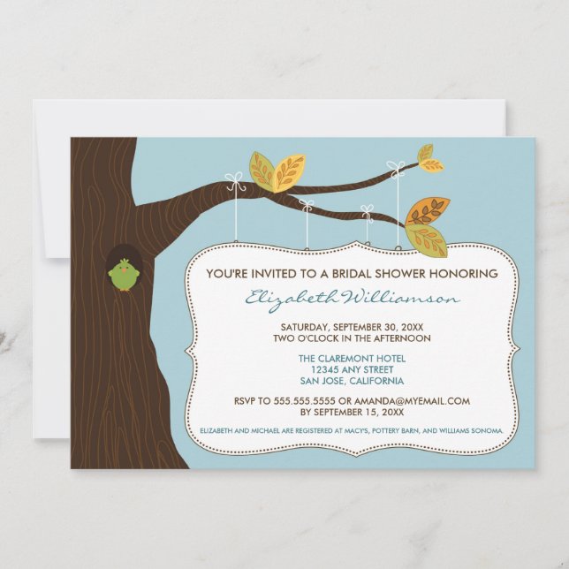 Invitation à la douche nuptiale de l'arbre de camp (Devant)