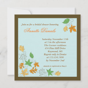 Invitation à la douche nuptiale de l'automne