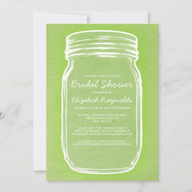 Invitation à la douche nuptiale de Lime Green Maso (Devant)