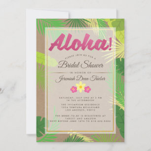 Invitation à la douche nuptiale de Luau