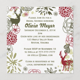 Invitation à la douche nuptiale de Noël de Reindee