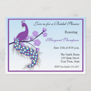 Invitation à la douche nuptiale de Purple Peacock